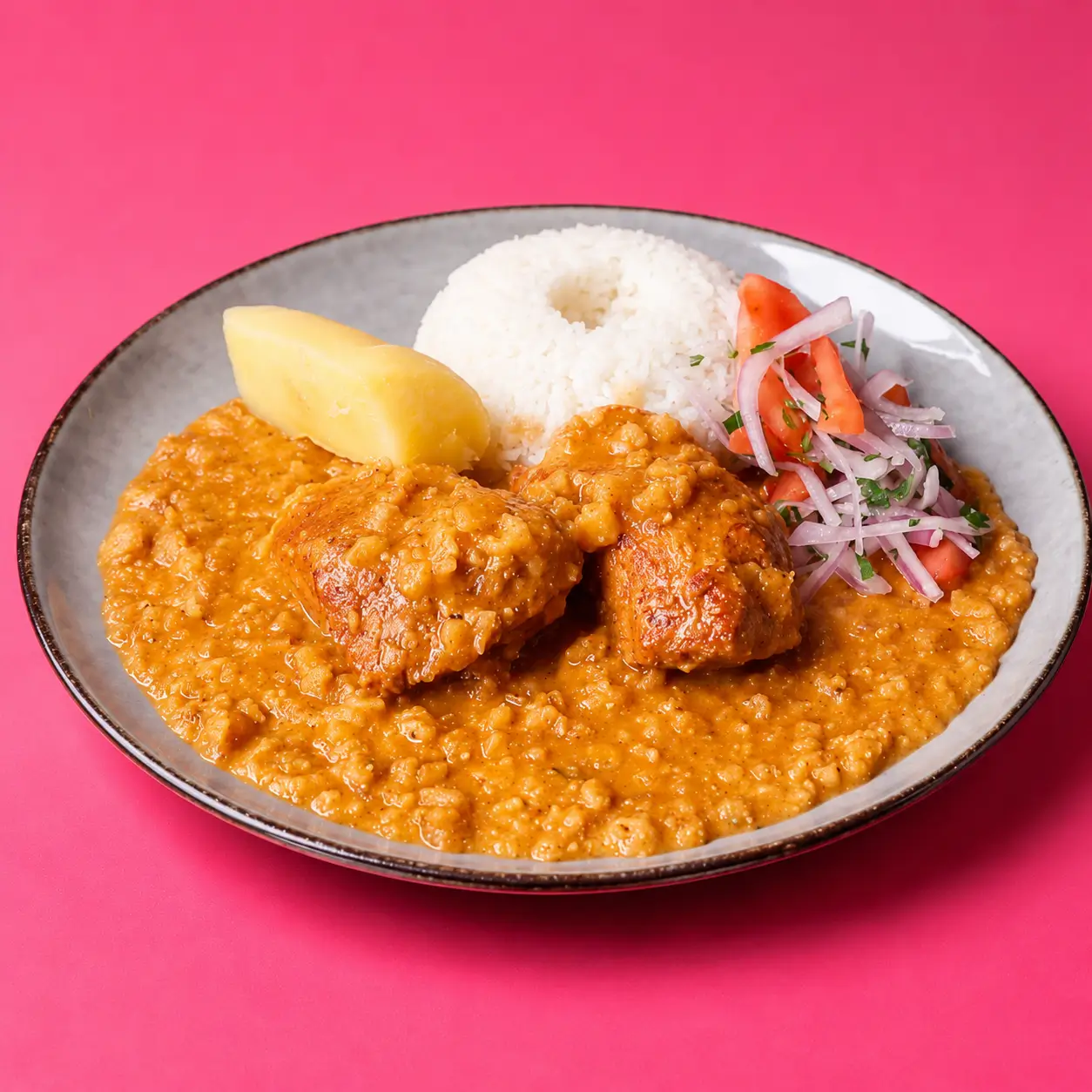Carapulcra de Chancho con Arroz y Yuca